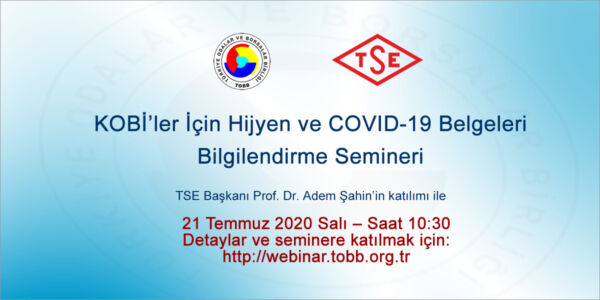 KOBİ’ler İçin Hijyen ve COVID-19 Belgeleri Bilgilendirme Semineri Hk.